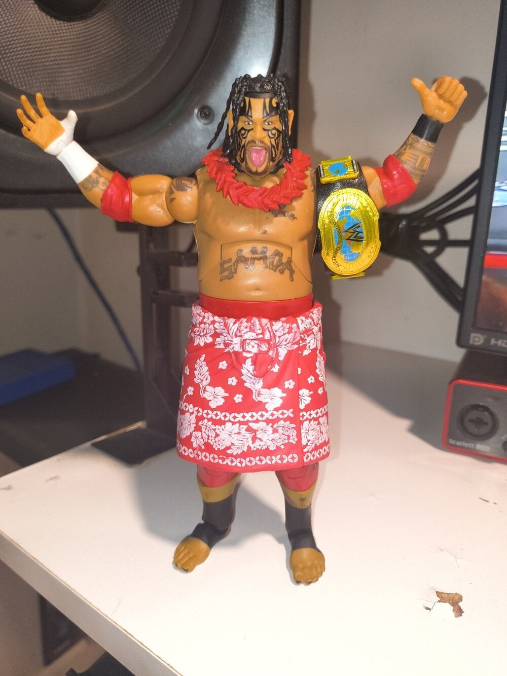 UMAGA WWE Elite Mattel Action Figure With Accessories And Intercontinental Belt
